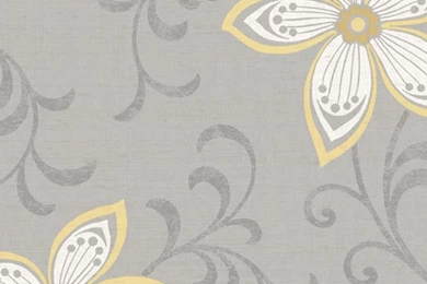 Wallpapers By The Yard Modern Flower Wallpapers Yellow Silver Grey ...