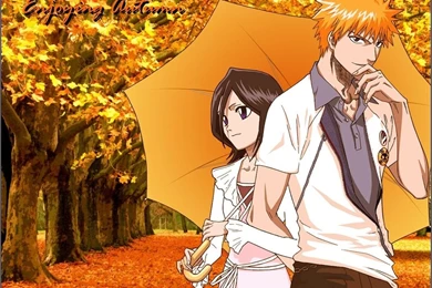 1024x768px Ichigo Rukia Romantic Couple