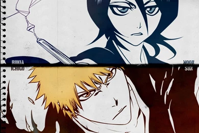 Bleach Kuchiki Rukia Kurosaki Ichigo Wallpapers   (