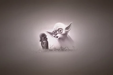 Cute Yoda Drawing   Wallpaper.