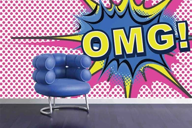 OMG Pink Mural By Digetex : Wallpapers Direct