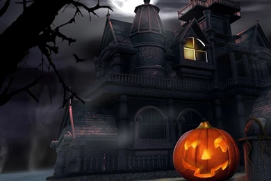 Haunted House Halloween Party Trick Or Treat iPad Air Wallpapers ...