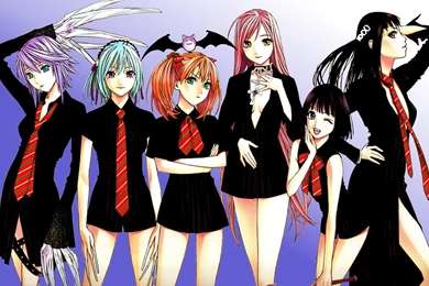 Akashiya Moka Kokoa Shuzen Kurono Kurumu Rosario To Vampire Ruby ...