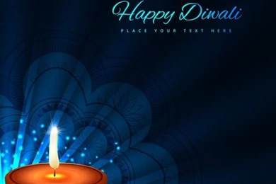 Diwali Card With Dark Blue Backgrounds Vector