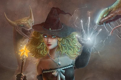 Download Wallpapers 3840x2400 Girl, Dragons, Fall, Magic ...