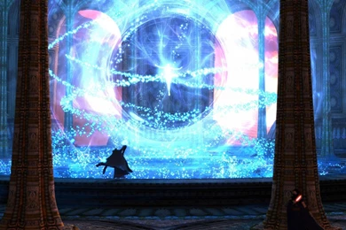 Download Wallpapers 3840x2400 Columns, Magic, Witchcraft, Light ...