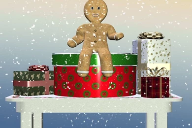 Desktop Wallpapers Of Gingerbread Man And Presents