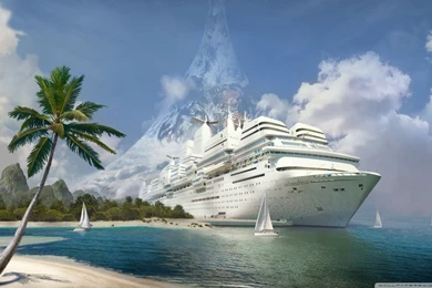 Fantasy Art Huge Yacht HD Desktop Wallpapers : Widescreen : High ...