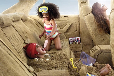 Wallpapers Sand Car Beach Childrens Digital   1920 X 1080   Digital ...