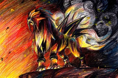 Entei Drawing By Riberry On DeviantArt