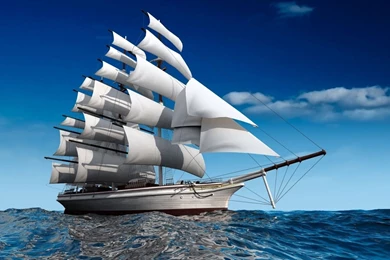 3D Digital Sailboat Windows 8 Wallpapers