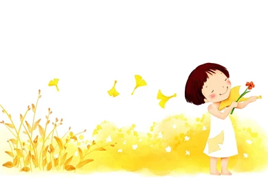 Children's Wallpapers Flowers Girl Child Fantasy Wind Blush Music ...