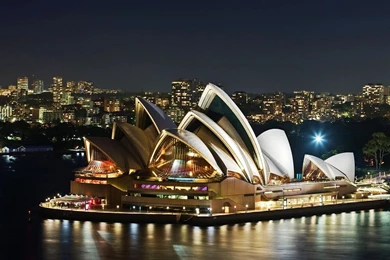 Sydney Opera House And Bridge Wallpaper.