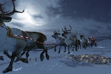 Rudolph, Santa Claus, Reindeer, Deer, Snow, 3d, Christmas, Stars ...