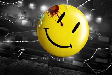 Watchmen Smiley Face Broken Glass Shattered Blood Wallpapers ...