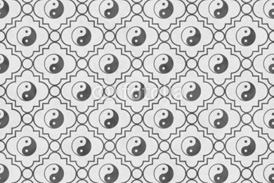 Gray And White Yin Yang Tile Pattern Repeat Background" Stock ...