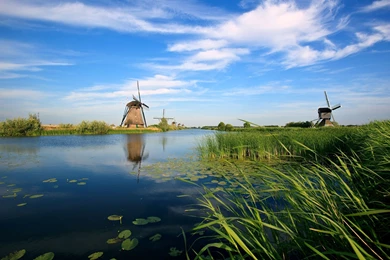 Windmill Nature Landscape HD Wallpapers