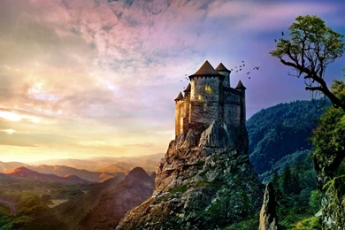 Princess Castle Mountain Fantasy High Definition Wallpapers ...