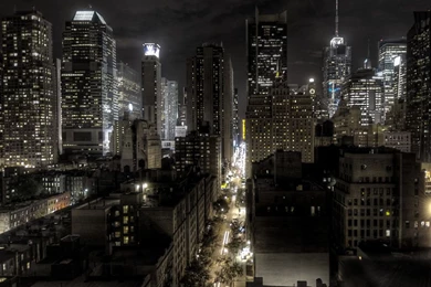 New York HDR Night Scenery iPad Wallpapers