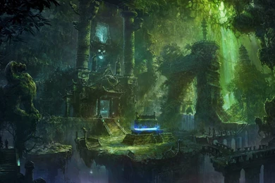 Fantasy Forest Ruins Buildings Jungles Wallpapers