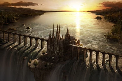 Download Waterfall Castle Wallpapers For Samsung Epic