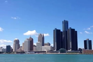 DETROIT   Detroit River And City Skyline, Seen From Windsor In ...