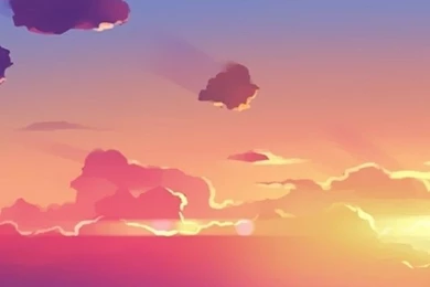 Anime City Sunset iPhone 5 Wallpapers