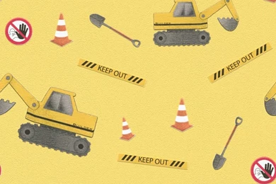 Rasch Yellow Digger JCB Builder Workmen Children Kids Wallpapers 465402