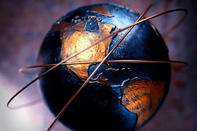 Retro Blue Globe Wallpapers