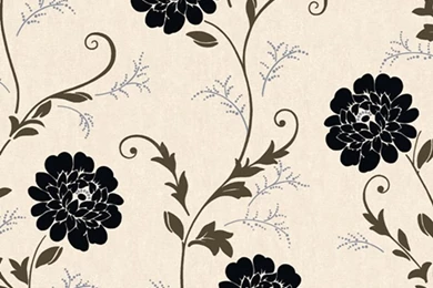 Debona Wallpapers Cream Black Floral Design Flower Leaf Roll BNIB ...
