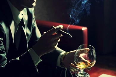 Man Smoking Cigar And Drinking Cognac 1600x1200 Wallpapers ...