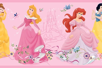 Pink Dancing Disney Princess Wall Border InteriorDecorating