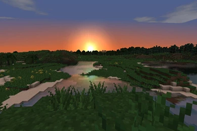 Papercraft Minecraft Sunset Backgrounds