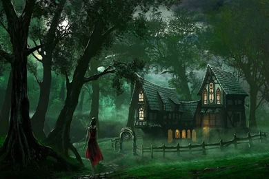 Fantasy Girl House Land Wallpapers
