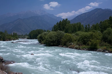 Lidder river Jammu Kashmir India Flood HD Wallpaper.jpg