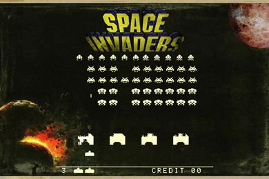 Outer Space Stars Vintage Old Planets School Space Invaders Retro ...
