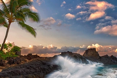 Download Wallpapers 3840x1200 Maui, Hawaii, Pacific Ocean, Rock ...