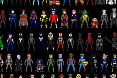 Pixelated Superheroes iPad 3,4 & Air Wallpapers