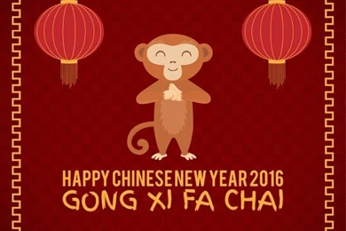 Funny Monkey Of New Year Backgrounds Vector