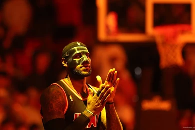 Download 1920x1080 LeBron James In A Mask Under The Red Light ...