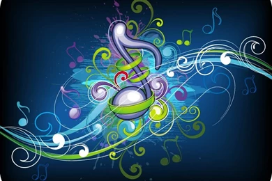 Brilliant Music Backgrounds Pattern 01 Vector Free Vector / 4Vector