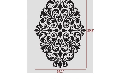 Damask Wall Stencils Pattern LARGE Size Reusable Wall Stencil For ...