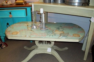 Fab 1940s Lyre Base Coffee Table, Painted With Annie Sloan Chalk ...
