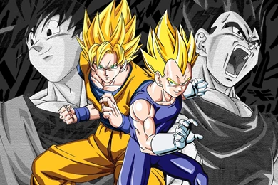 Vegeta And Goku Drawing   Wallpaper.