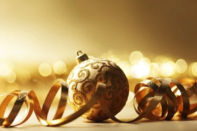 Golden Christmas Ball HD Desktop Wallpapers : Widescreen : High ...