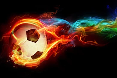 Football With Fire Flames