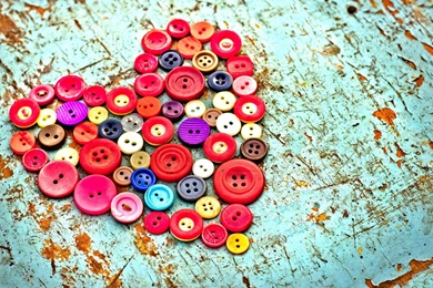 Colorful Button Love Abstract Photography Wall