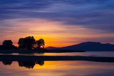 Picturesque Sunset Lake Hd Wallpaper Backgrounds 1680x1050 ...