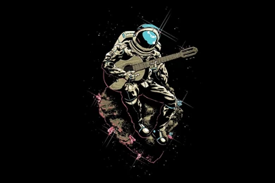 Astronaut Plays Guitar : Wallpapers