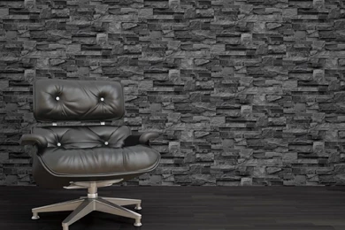 GREY SLATE BRICK STONE NATURAL TEXTURED MURIVA FEATURE DESIGNER ...